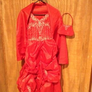 Elegant Red Girls gown